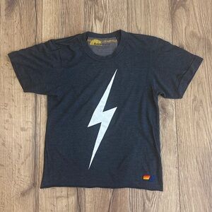 Aviator Nation Bolt Tee Shirt Size XS In Charcoal Gray